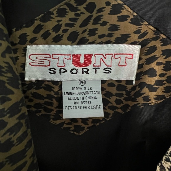 Stunt Sports Vintage Silk Bomber Cheetah Print Jacket - Picture 4 of 4